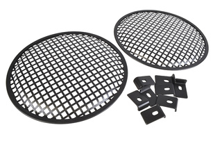2 x 10 Speaker Grille - Black Metal With PVC Trim Includes 8 Clamps